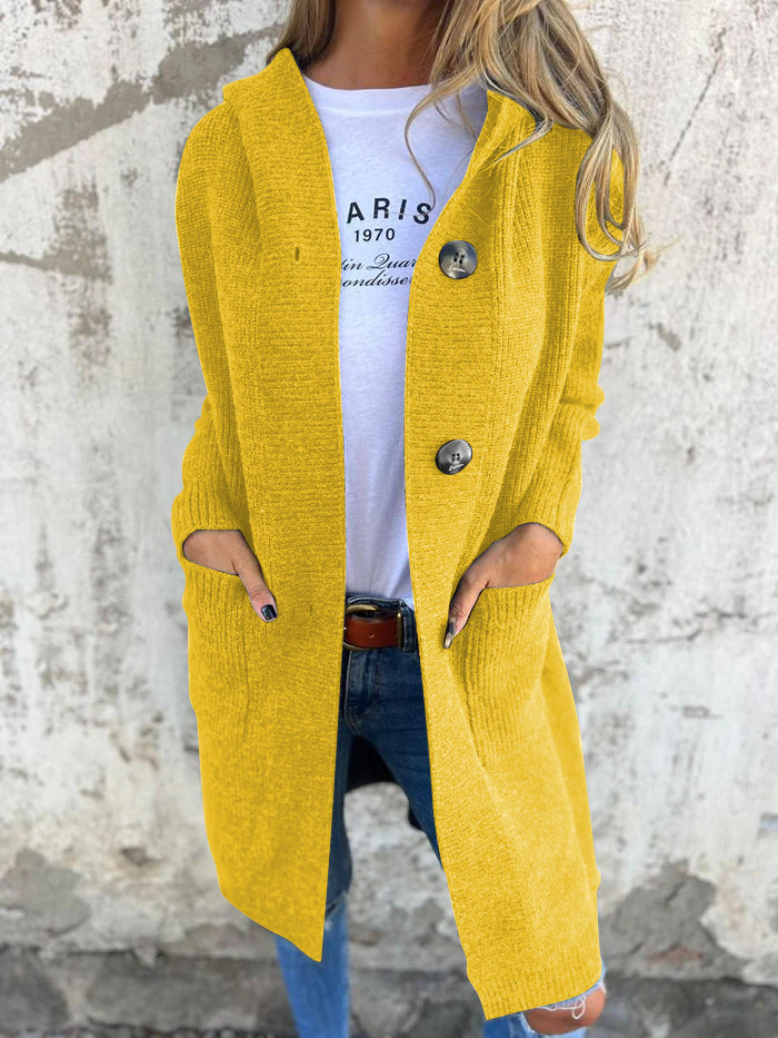 Marlo - Long Knit Hooded Cardigan with Pockets