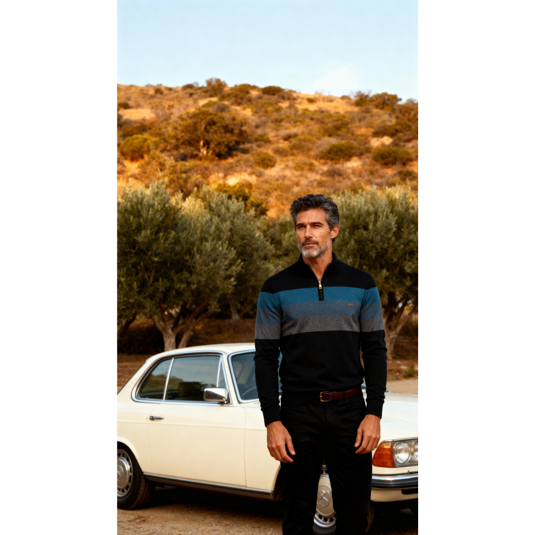 Henri | Modern Zip-Up Collar Sweater