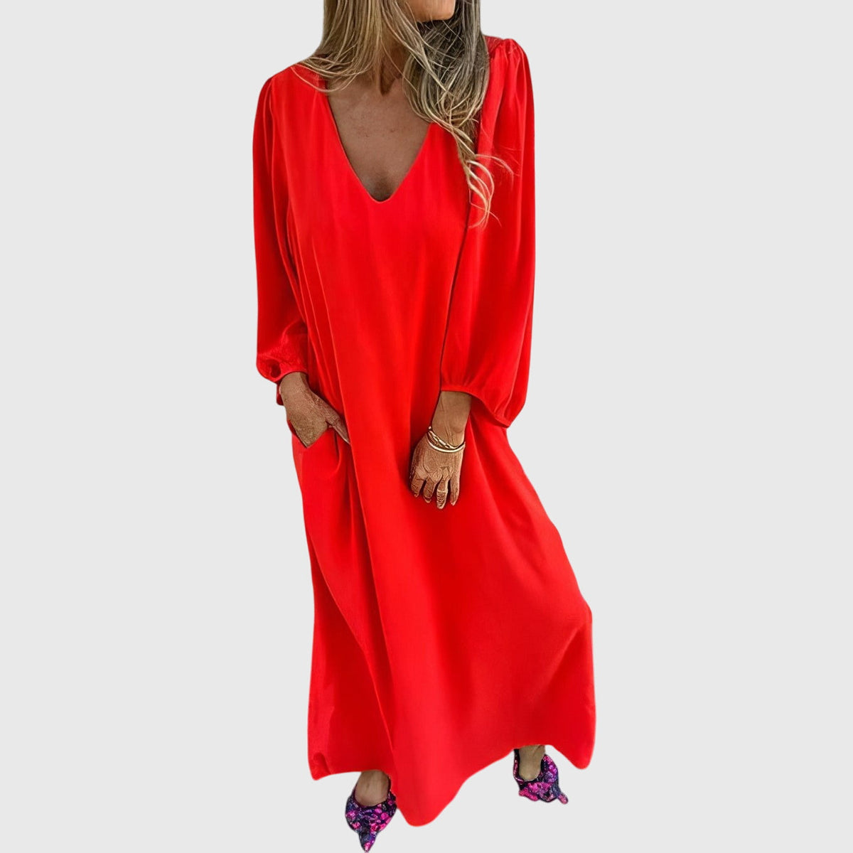Carol - Long Boho Dress With Pockets