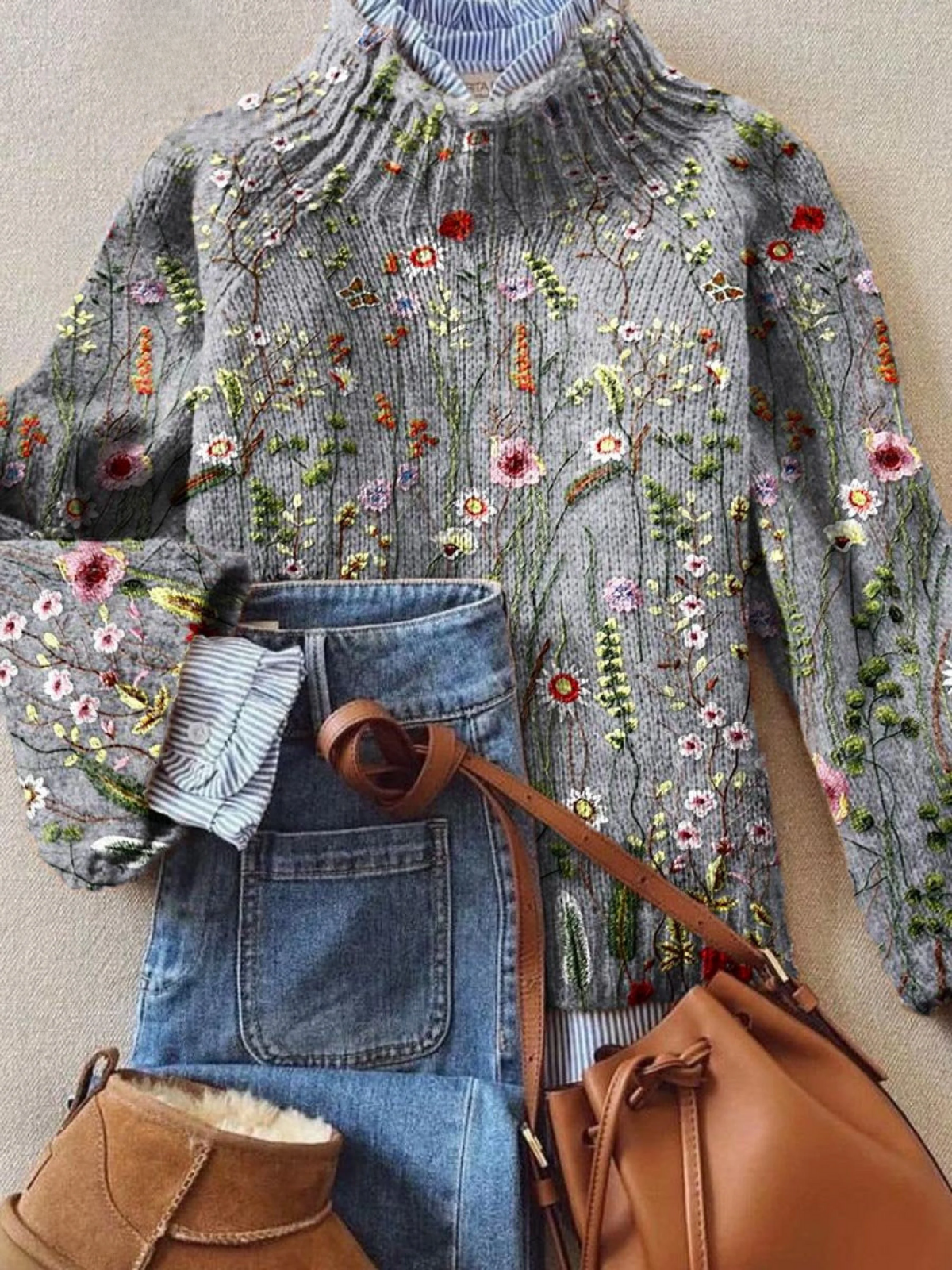 Abigail | Classic Vintage Floral Sweater