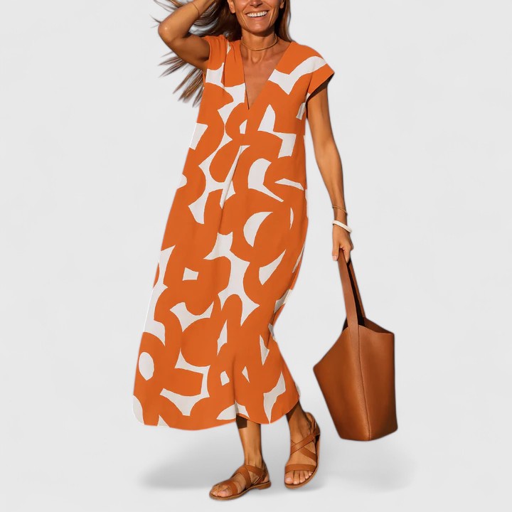Koralia | Sophisticated V-Neck Dress