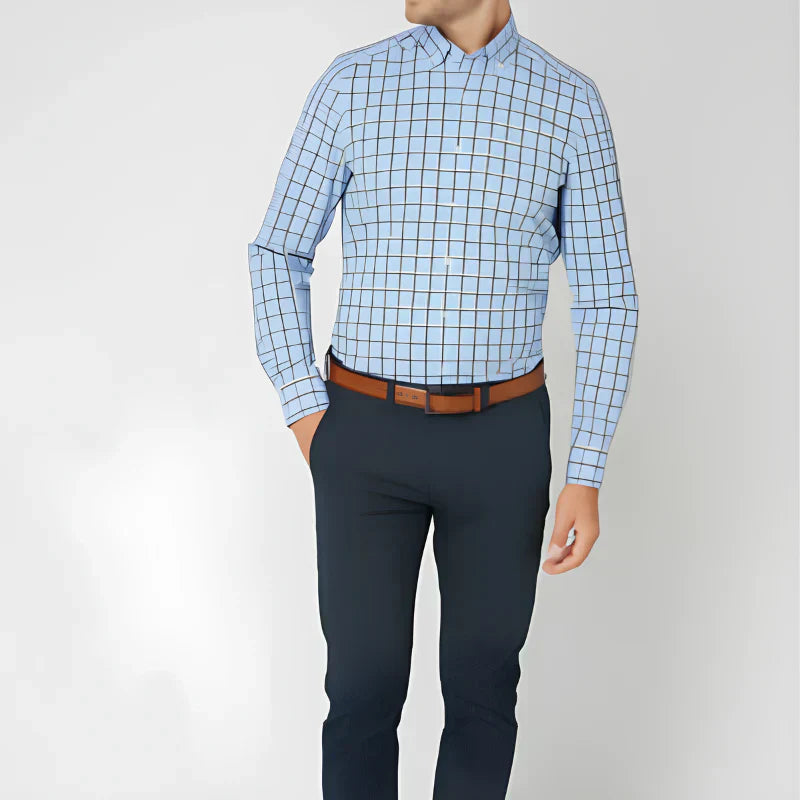 Carlos | Striped Check Cotton Shirt
